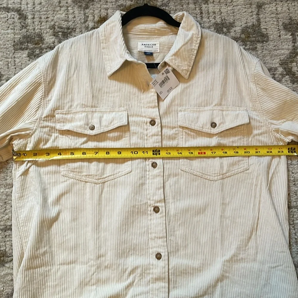 American Eagle Outfitters Oversized Cream Corduroy Shacket in Large NWT - Picture 13 of 15